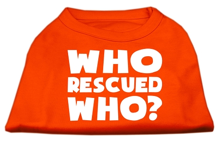 Who Rescued Who Screen Print Shirt Orange XXXL